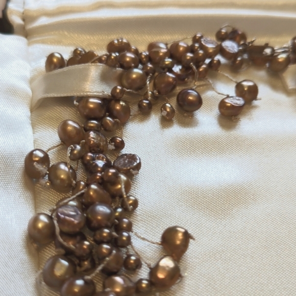 Stunning Chocolate Pearl Necklace 17in. - Picture 2 of 8